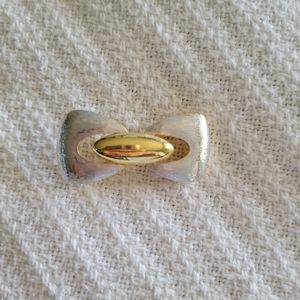 Monet Vintage Mod 2-tone Bow Tie Brooch